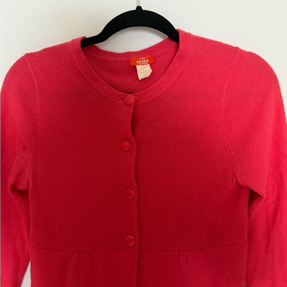 J.Crew Celeste 100% Cashmere Cardigan | XS | Bright Pink Button Front Sweater - Picture 8 of 10
